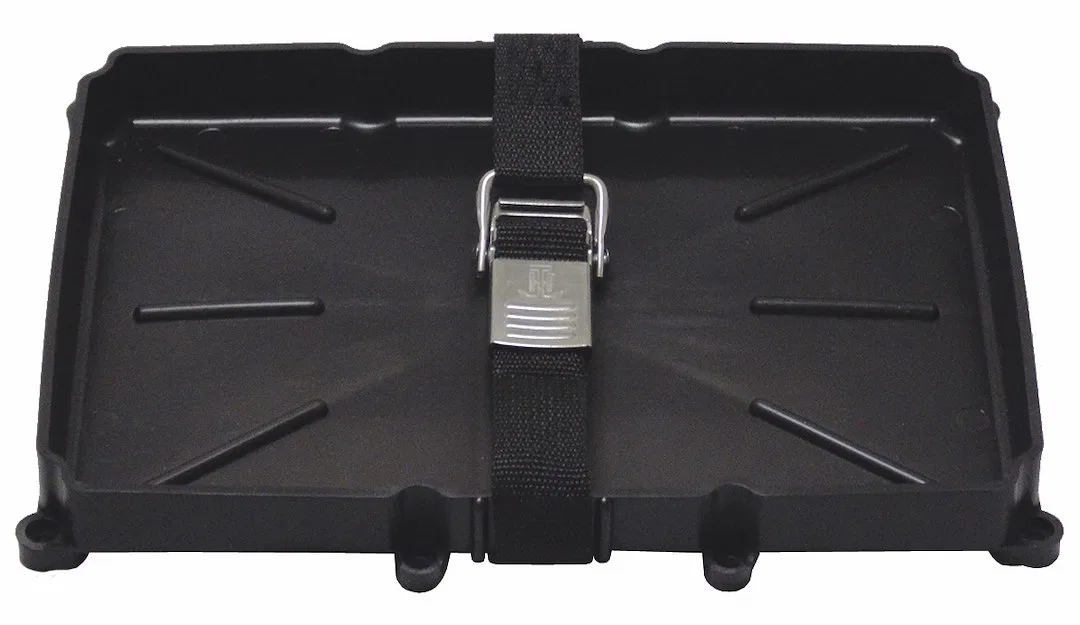 NBH-27-SSC-DP – T-H MARINE Battery Tray, For Use With 27 Series Battery Polypropylene With Stainless Steel Buckle Str...